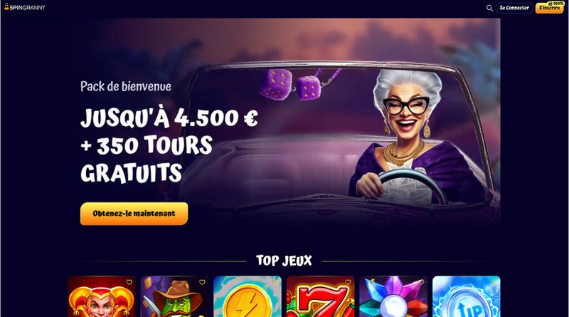Découvrez les bonus et promotions de Spingranny Casino en France en ligne - aperçu